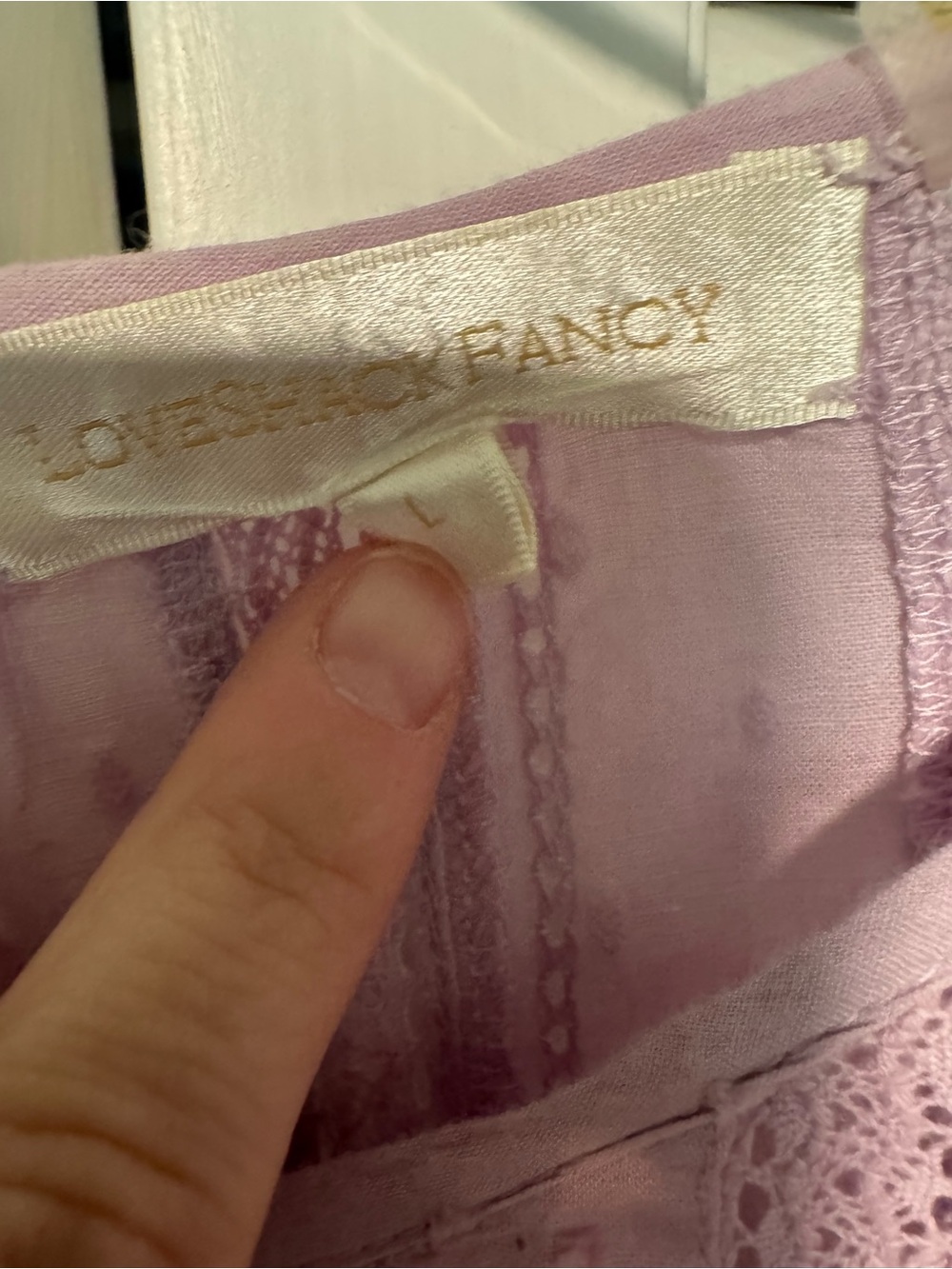 LoveShackFancy Natasha Dress Wisteria Purple Ruffle Lace Mini Dress Size Large - Picture 4 of 4